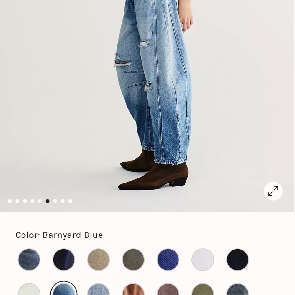 Free People Distressed Blue Boyfriend Jeans